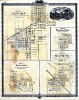 Newton, Prairie City, Kellogg, Monroe, Iowa 1875 State Atlas
